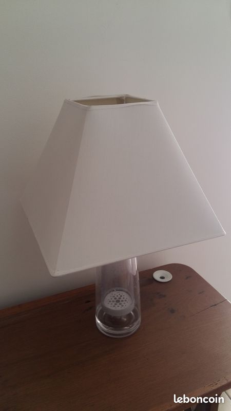 Abat jour carré blanc beige (image 1)