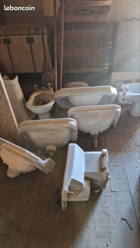 Lavabo ancien + bidets (image 1)
