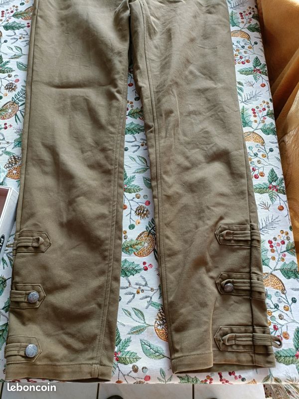 Pantalon Femme Beleiding 100% Coton Kaki Taille 20 - Neuf Avec étiquettes - Coupe Décontractée