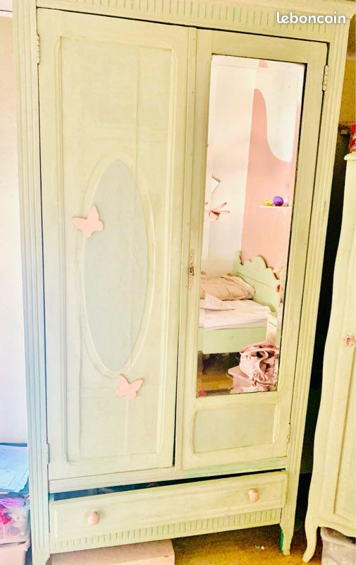 Chambre fille vintage chêne peint (image 4)