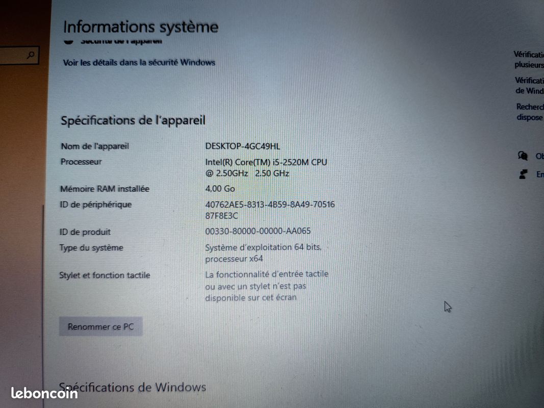 Pc portable elite book 8460P plus chargeur (image 3)
