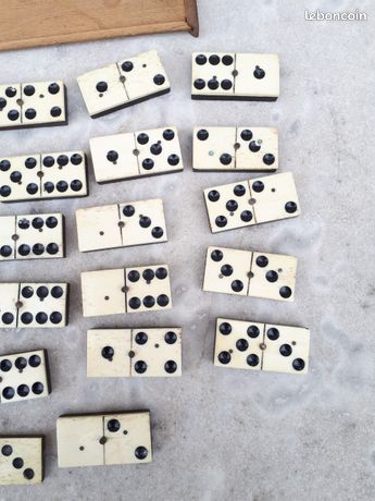28 Dominos Anciens – Jeu De Société Vintage – Boîte D’origine