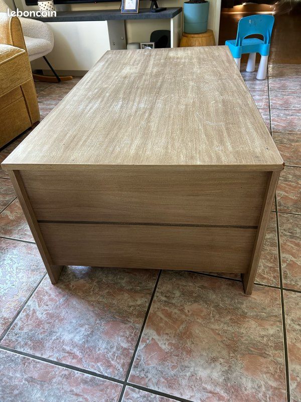 Table basse rectangulaire avec double niveau de rangement (image 2)