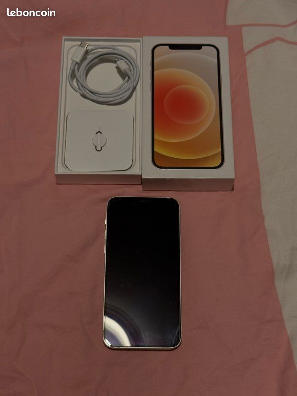 IPhone 12 blanc 128 Go boîte complète (image 1)