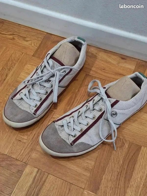 💚 Baskets Pull & Bear beige & vert à carreaux – Taille 38 (image 5)