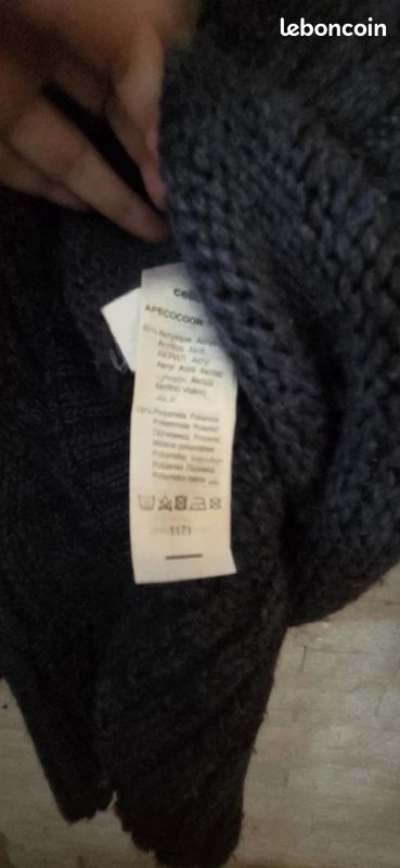 Pull Celio Relax Collection col montant torsadé - Taille S - Bleu foncé (image 3)