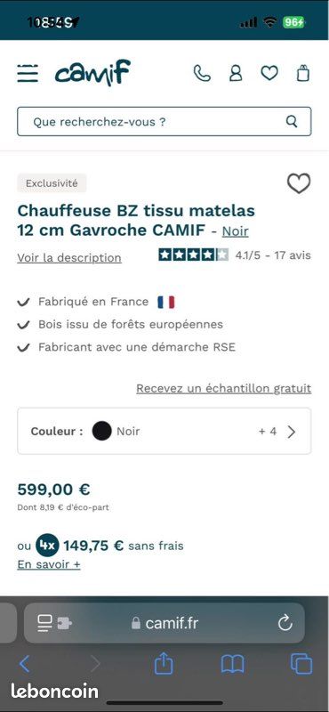 Chauffeuse Lit convertible une place (image 6)