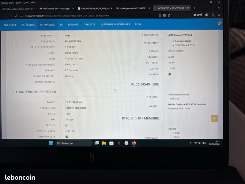 Pc portable acer Nitro V15 (image 10)
