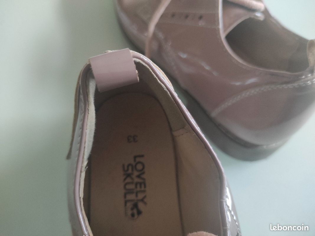 Derby T33 rose lisse. Chaussures . Lovely skull (image 4)