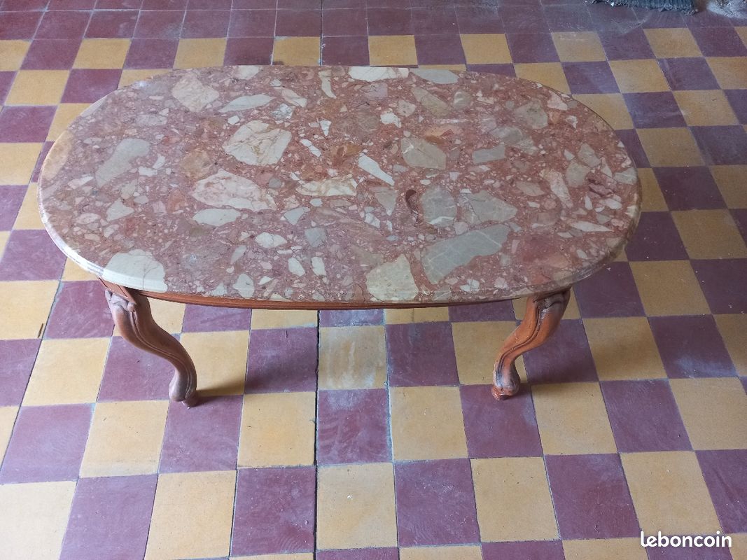 Table basse avec marbre rosé (image 2)