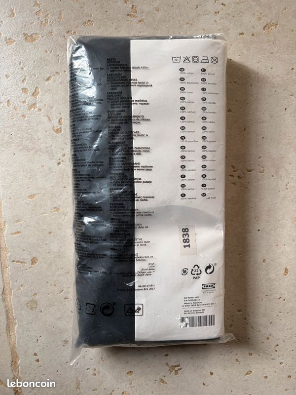 Drap housse Ikea gris foncé 80 x 200 (image 2)