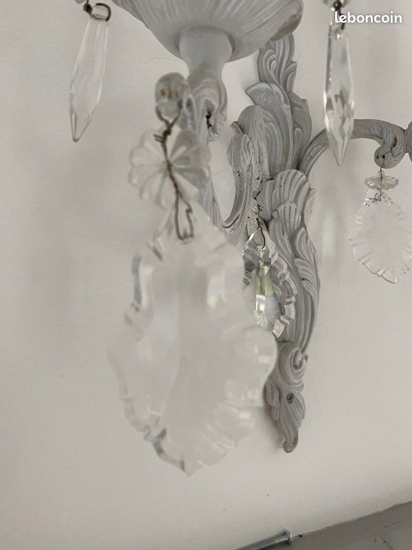 Anciennes appliques à pampilles en verre (image 3)
