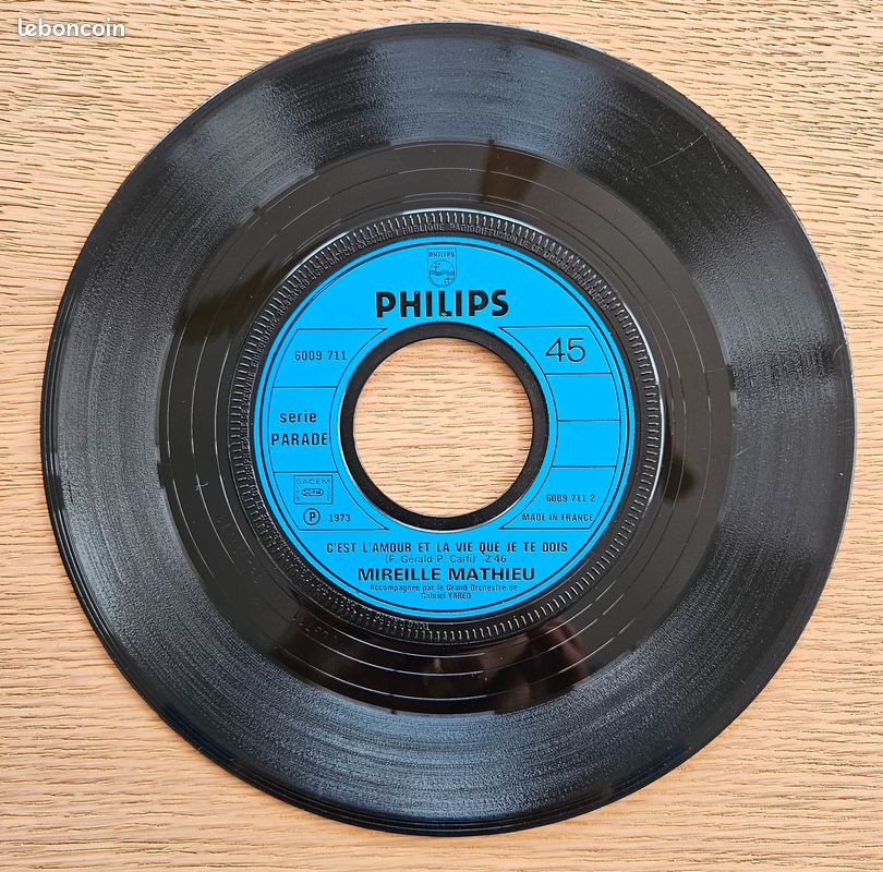 Lot 7 disques vinyle - 45 Tours - pour Juke-box : Christophe - Nicoletta - Richard Antony - Mireille Mathieu - Démis Roussos - Chantal Goya (image 10)
