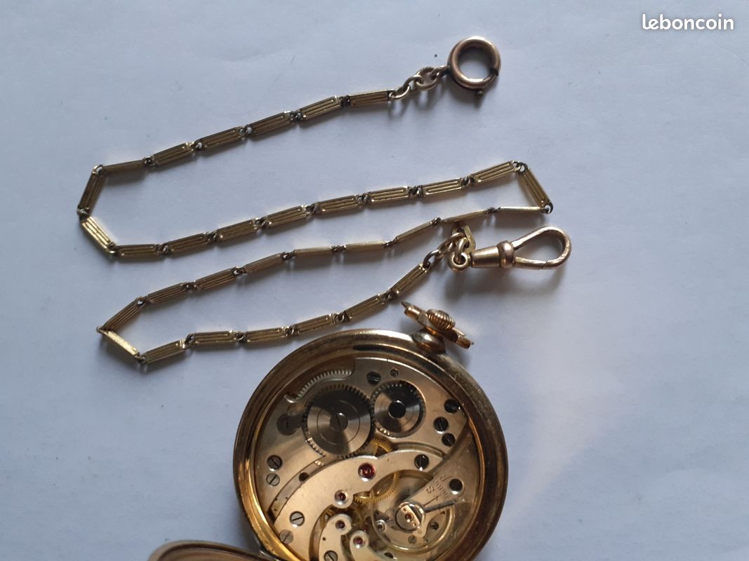 Chaine Ancienne Pour Montre à Gousset - 27,5 Cm Avec Médaille Joker - Occasion