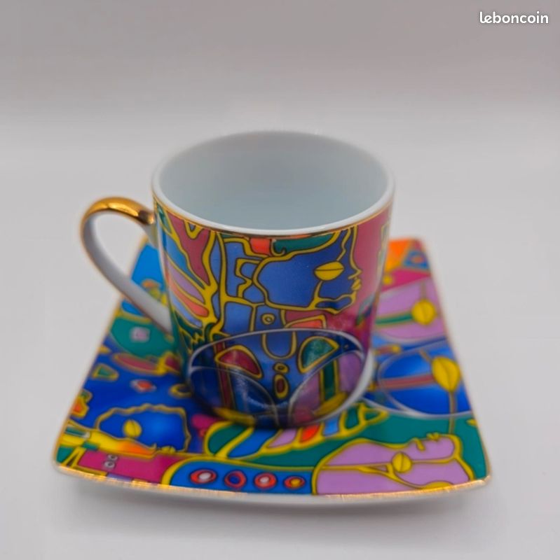 4 tasses et sous tasses pour expresso, Porcelaine LES