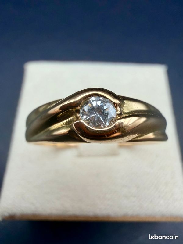 Bague au diamant serti clos – Or 18 carats (750‰) (image 2)