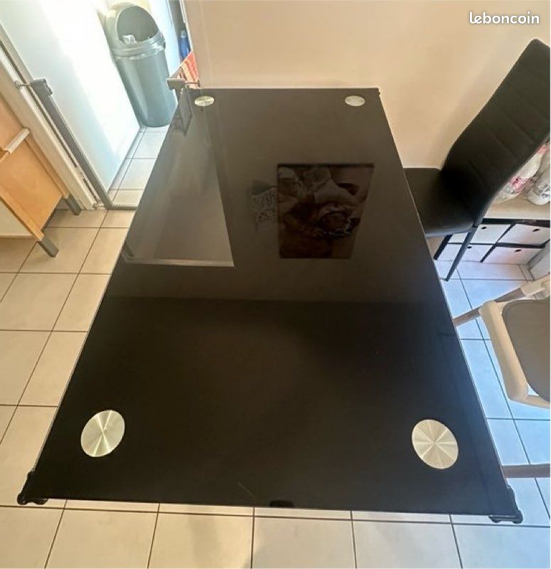 Table verre laqué (image 2)