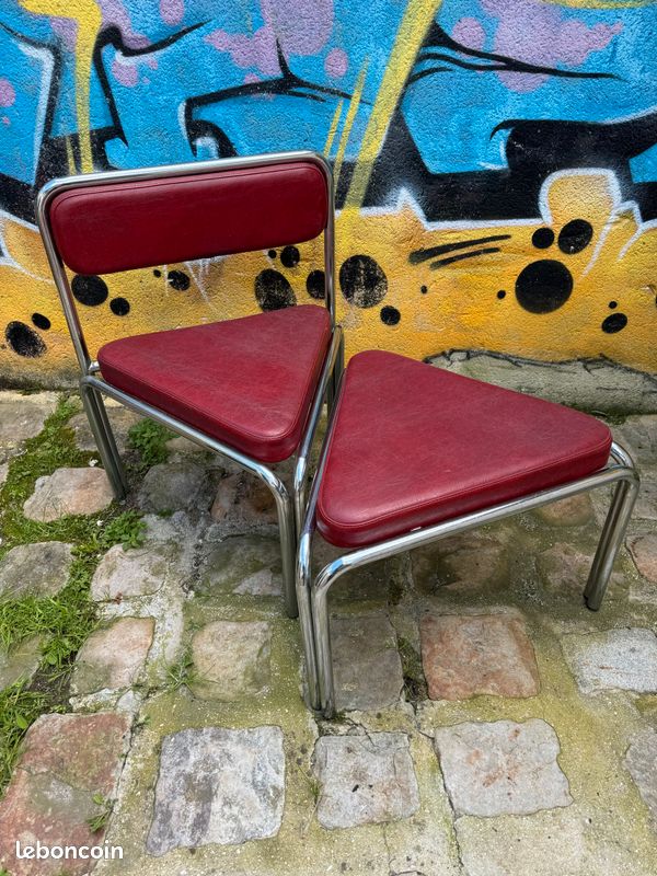 Chaise vintage et son tabouret (image 2)