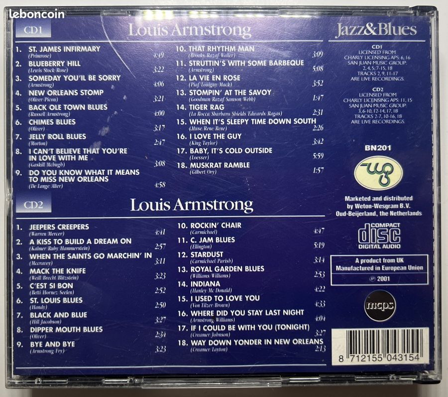 2 coffrets de 2 CD chacun - standards de blues et de jazz Billie Holiday / Louis Armstrong (image 4)