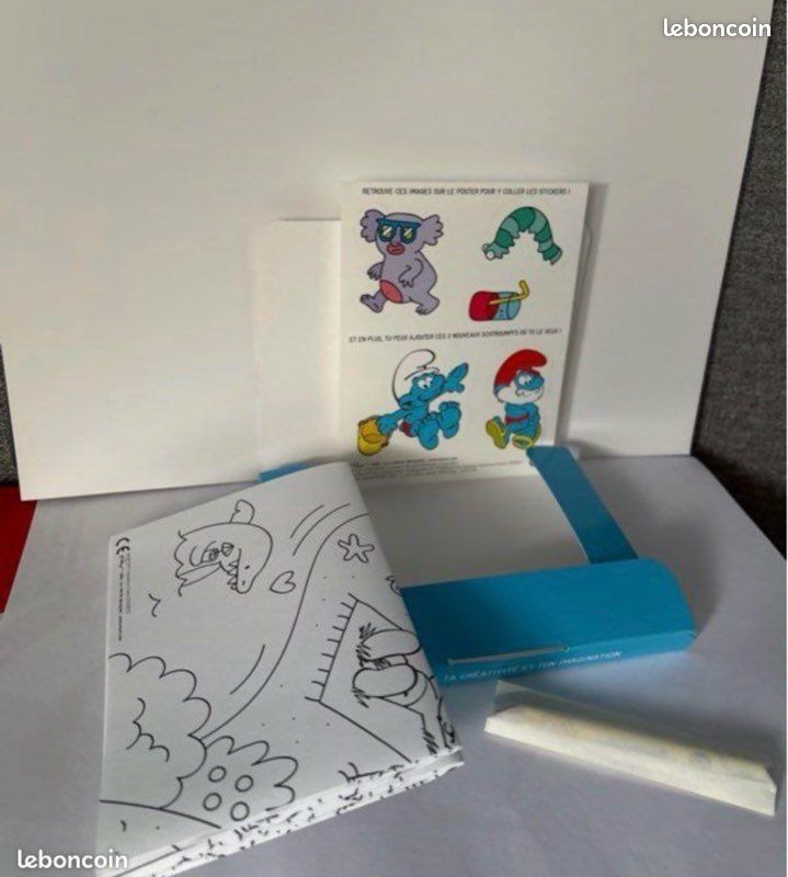 Coloriage Omy neuf les schtroumpfs été Crayon bicolore 5 autocollants Dessin 51 cm x 37 cm (image 2)