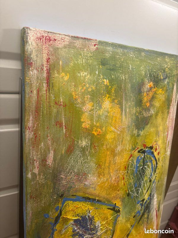 Ancien tableau art contemporain signé (image 2)