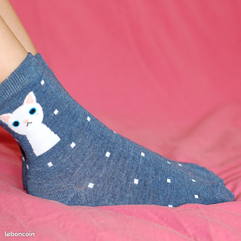 Chaussettes Fantaisie Femme Lot Motif Chat Idée Cadeau Adulte