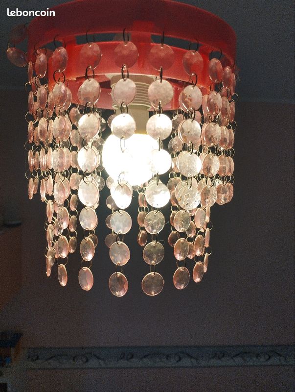 Lampadaire rose pampilles (image 1)