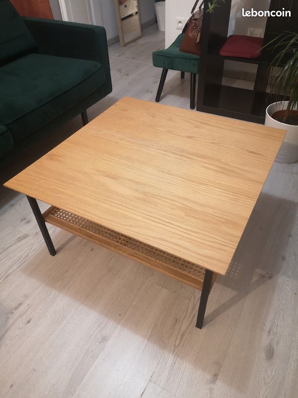 Table basse bois carré (image 1)