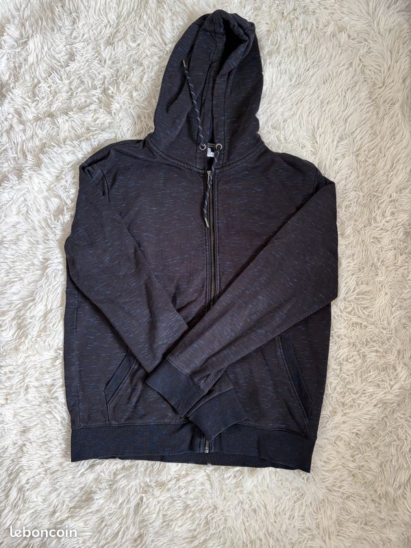 Jules Pull Ã Capuche Noir Hoodie Zippé à Capuche JULES Bleu Foncé