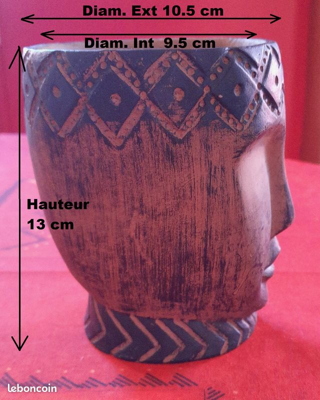 Cache pot tête H.13 cm (image 4)
