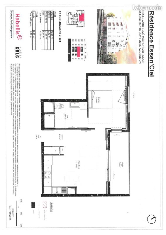 Appartement 2 pièces 44 m² · à Dijon · 44 m² · 150 000 €