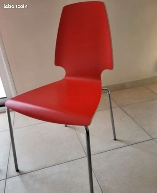 Chaises rouge lot de 4 (image 1)