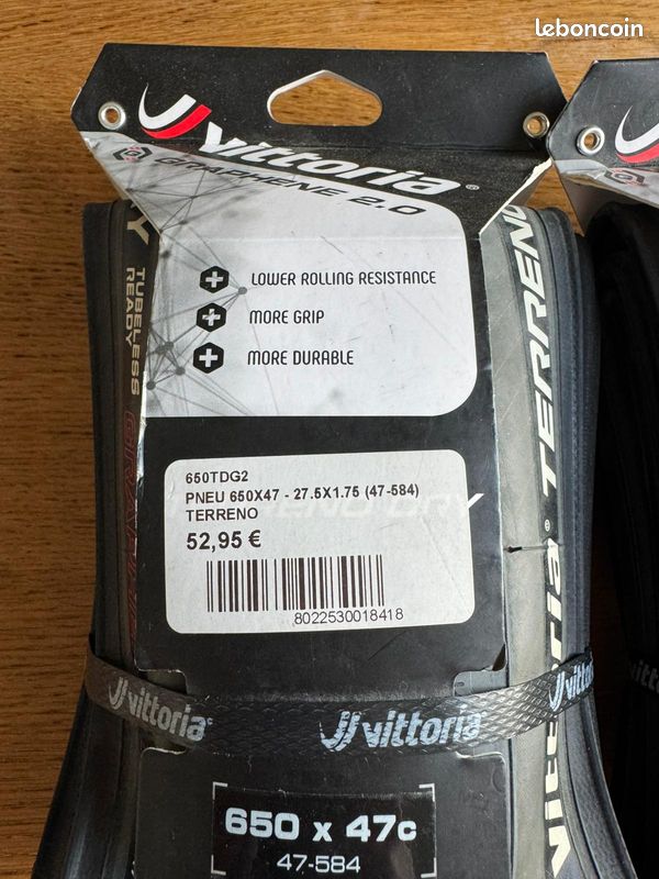 Pneu Vittoria Terreno Zero 650x47C - Graphene 2.0, Tubeless Ready, Neuf