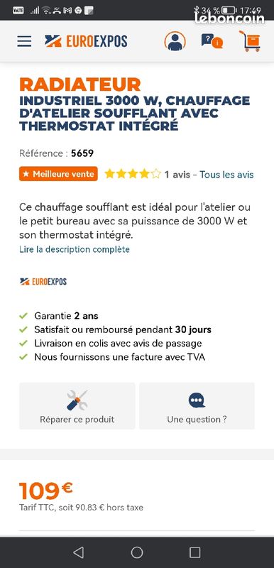 Chauffage chantier (ou autre) servi une fois (image 3)