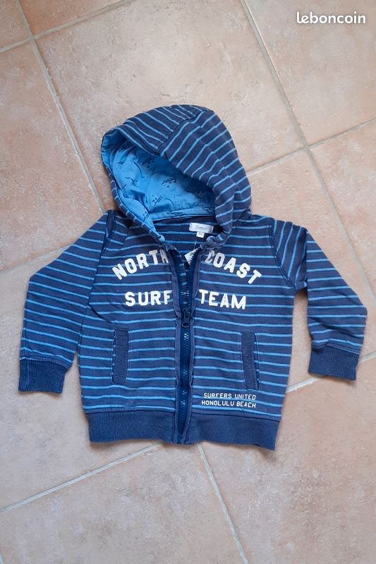 Gilet zippé à capuche Tex Baby 18 mois- TBE (image 1)