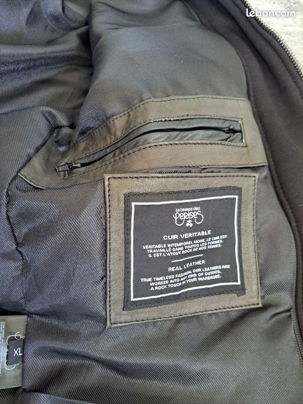 Veste en cuir véritable Le temps des cerises neuve étiquette (image 6)