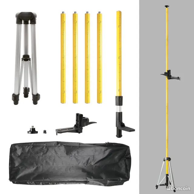 Lot niveau laser huepar HX03CG + canne telescopique LP36 + recepteur LR-8RG - Bricolage