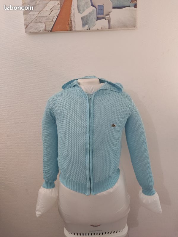 🎁 Sweat à capuche Lacoste à Zip bleu clair Femme 🎁 Vêtements