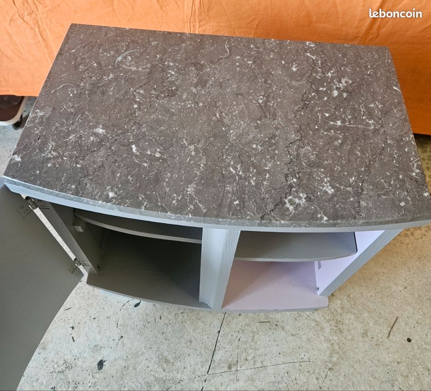 Très belle table de chevet rose et grise (image 3)
