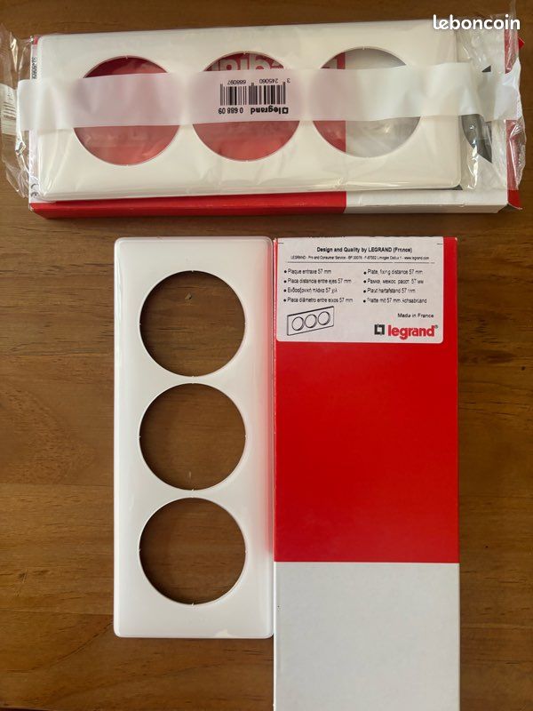 LEGRAND plaque Celiane triple blanc entraxe 57mm (image 2)
