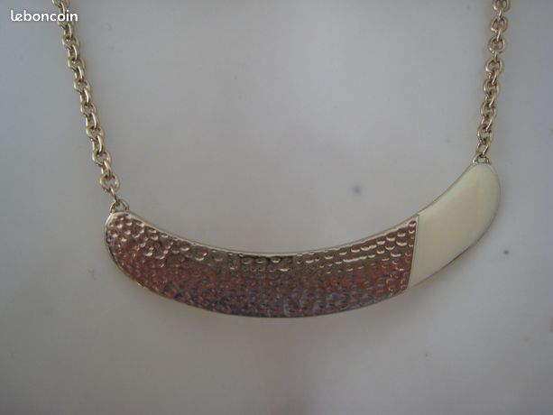 Ancien Pendentif Cœur + Chaîne Bala Bousté, Paris New-York, Bon état