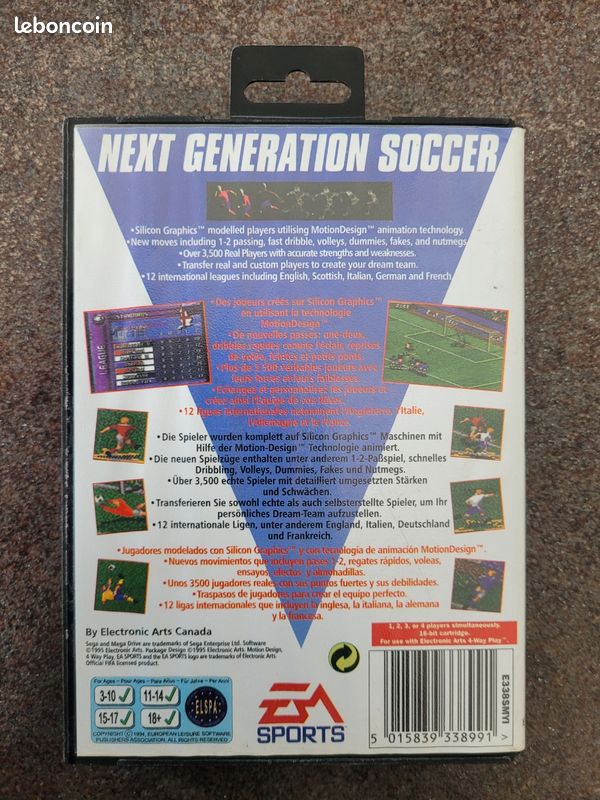 Jeu FIFA Soccer 96 Mega Drive PAL Complet - Bon état Avec Notice !