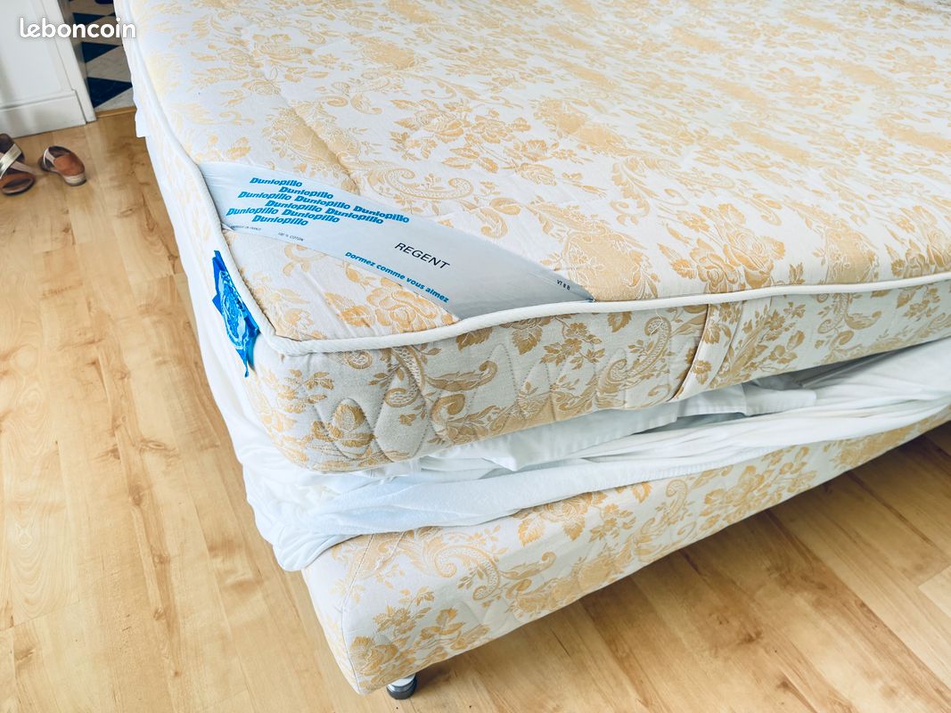 Sommier tapissier matelassé avec matelas DUNLOPILLO Stabiconfort (image 5)