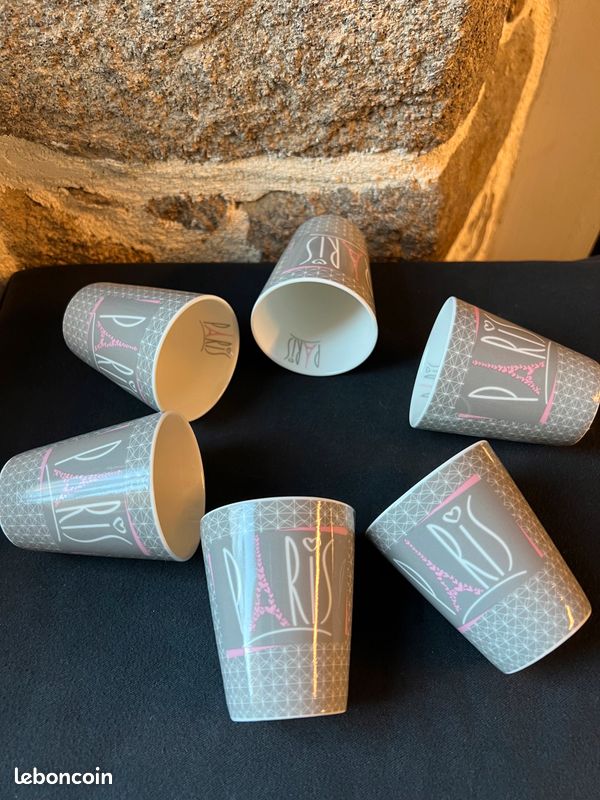 Magnifique lot de 6 tasses Efya Paris (image 1)