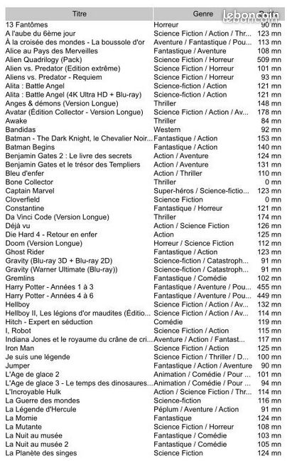 Vente de Bluray (image 1)