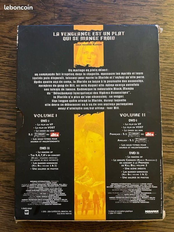 Coffret DVD KILL BILL 1 et 2 (image 2)