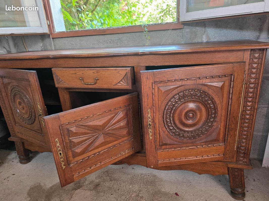 Buffet enfilade rustique bois massif (image 4)