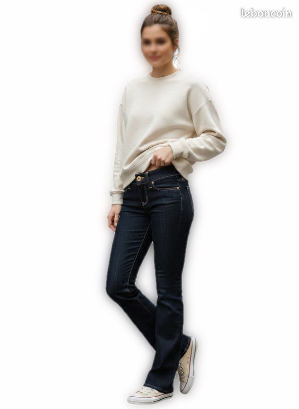 Jean Guess Femme Taille 36 - Bleu Foncé - Coupe Straight - Occasion Très Bon État