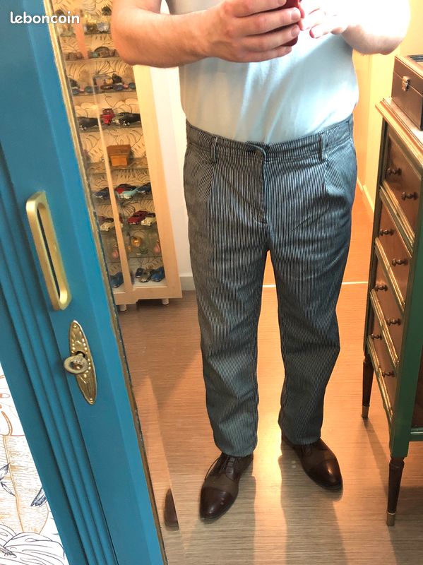 Pantalon JULES chino motif marin (neuf taille 42/44) Vêtements