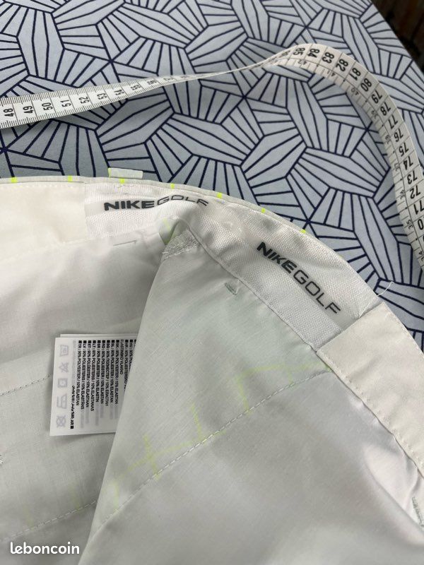 Short Nike golf blanc carreaux jaune fluo sport 38 - XL (image 5)